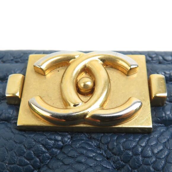 CHANEL Blue Caviar Leather Wallet - Picture 6 of 10